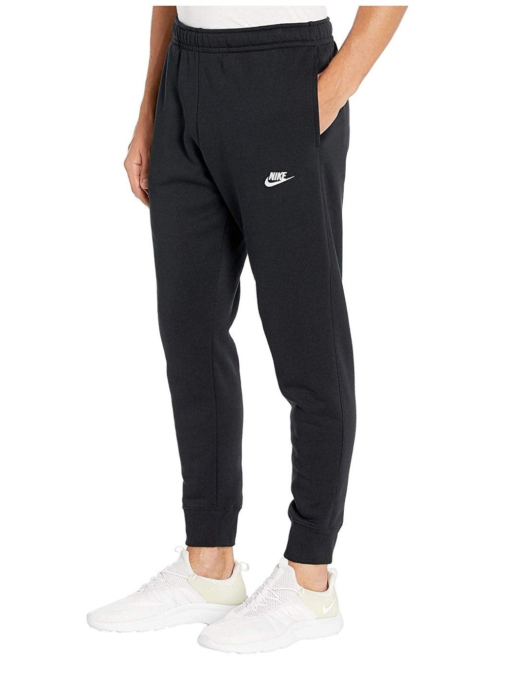 Nike Men's Club Jersey Joggers - Black 100% Cotton Sweatpants
